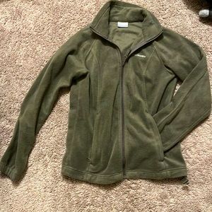 Colombia olive green fleece zip up small
